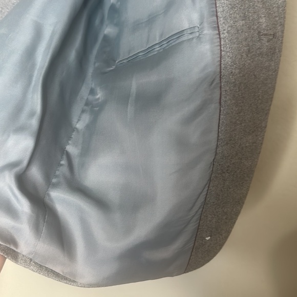 VTG Australia 100% Wool Eagles Clothes Two Button Blazer Chevron Gray Large - Picture 12 of 13